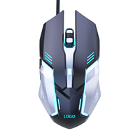 Souris de jeu ergonomique 7 couleurs RVB respirant lumière LED Souris d'ordinateur filaire USB universelle originale pour PC portable