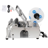 Applicateur d'étiquettes semi-automatique motorisé MT-50C pour bouteilles de vin, de boissons, en verre, en plastique PET, en carton, en métal, en bois