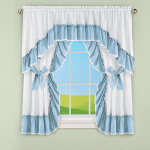 フリルエッジレーストリム 100% ポリエステル オールシーズン エレガント ウィンドウカーテン ドレープ タイバック付き プリンセスパネル - Product Image 6