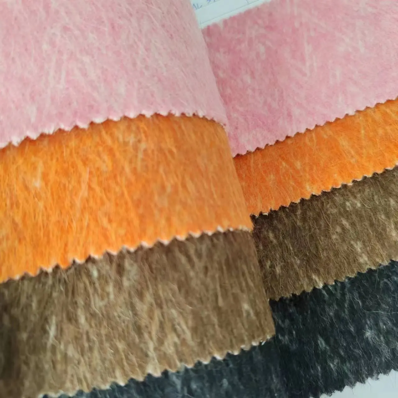 New fancy 60%wool 10%alpaca 10%viscose 3%acrylic 17%polyester650g/m wool women's coat long hair single-sided fabric