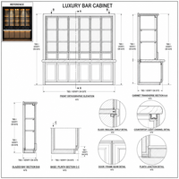 Meuble bar sur mesure super luxueux en bois, comptoir à vin haut de gamme, vitrines pour boîte de nuit, magasin de vin, pub, restaurant musical