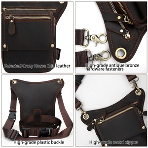 Riñonera de cuero genuino para cadera, riñonera deportiva para senderismo, bolsa de pierna, riñonera vintage con estampado personalizado - Product Image 2