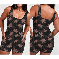 Maillot de bain une pièce pour femme adulte, motif Hawaï personnalisé, été, haute élasticité, sans manches, bikini