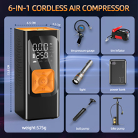 Pompe à air sans fil Nexest à gonflage rapide 150 PSI, double alimentation 12 V CC, gonfleur de pneus compact et portable pour SUV, camion, moto
