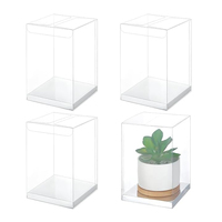 Boîte en plastique transparente de haute qualité PET pliable personnalisée en PVC Boîte d'emballage en acétate pour cadeau avec base de carte en papier argenté