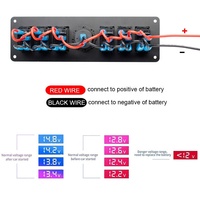 Panneau de commutation à bouton-poussoir en aluminium 6 gangs pour bateau Marine 12V double USB voltmètre panneau de commande RV pour interrupteurs à bascule de camion de voiture