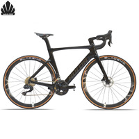 Vélo de route HULDA 700C en fibre de carbone, fourche rigide de type Luxurious Fever, vitesses électroniques variables, câblage interne, freins à disque hydrauliques