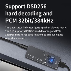 Mini <span class=keywords><strong>amplificateur</strong></span> portable <span class=keywords><strong>SMSL</strong></span> D10, <span class=keywords><strong>amplificateur</strong></span> de casque USB, DAC haute résolution, décodage 2x CS43131, 4,4 mm, numérique équilibré DSD256 32 bits - Product Image 3
