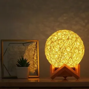 USB cắm độ sáng có thể điều chỉnh nightight quà tặng bằng gỗ đứng đầu giường trang trí nội thất ánh sáng ban đêm cho phòng ngủ mây bóng đèn bàn - Product Image 1