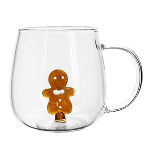 Mug en verre borosilicate haute qualité avec ornement 3D personnalisé, poignée colorée, <span class=keywords><strong>verrerie</strong></span> artisanale faite à la main avec ornement 3D - Product Image 4