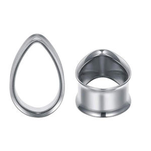 En gros Bijoux de piercing en acier inoxydable 316L : Plugs, Tunnels et Dilatateurs double évasé en forme de goutte d'eau - Product Image 3