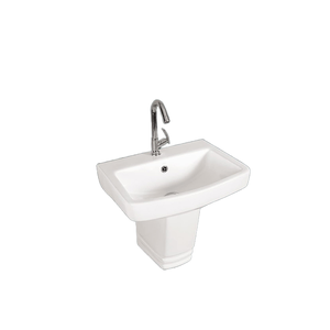 Pedestal de lavabo de cerámica de calidad lujosa moderna, artículos sanitarios, montaje de grifo de un solo orificio para hoteles - Product Image 1