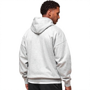 Sudadera con Capucha para Hombre, Color Gris Claro, Manga Raglán, Estilo Casual, con Bolsillo Tipo Canguro - Product Image 3