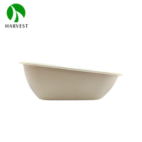 Assiettes carrées compostables non enduites en fibres de canne à sucre naturelles 1000 ml, biodégradables, zéro déchet, jetables, marque Harvest, boîte à lunch