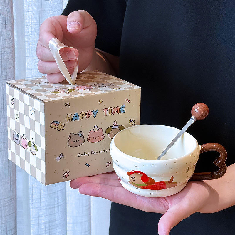 Cuillère pour chien à pois rouges