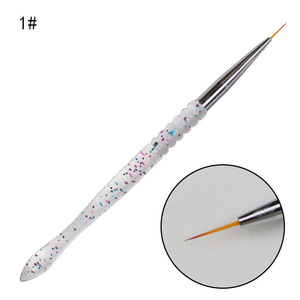 3Pcs Glitter Handle Nylon Nail Art Brush Set <b>Plastic</b> Liner Painting Pens for Gel <b>Polish</b> Line Drawing - Product Image 3