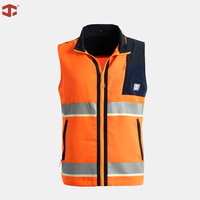 Gilet de travail haute visibilité JIADE, gilet réfléchissant pour hommes, 150D Gabardine, bandes luminescentes pour patrouille nocturne et travaux de sauvetage
