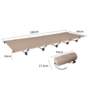 Letto da Campeggio in Acciaio Inox Portatile Pieghevole per Uso Ospedaliero Letto da Spiaggia Singolo Design da Campo Facile da Montare Capacità 150KG - Product Image 1