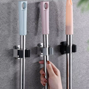 2025 Tiktok Venta caliente de acero inoxidable Cocina <span class=keywords><strong>Baño</strong></span> Escoba Almacenamiento para colgar en la pared - Product Image 4