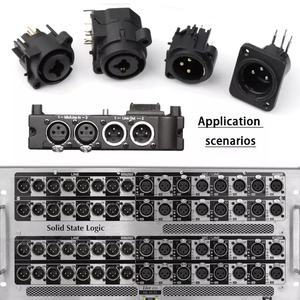 Microphone 4-Pin XLR <b>Connector</b> Female Jack Vertical Panel Mount XLR Socket for Microphones Microphone <b>Accessories</b> - Product Image 5