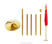 Support de drapeau de luxe en or, argent, acier inoxydable, support de drapeau réglable pour bureau, pour cérémonie