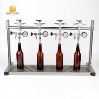 Machine de Remplissage de Bouteilles de Bière Manuelle Isobare à Contre-Pression, 4 Têtes, Faible Coût, pour Micro-Brasserie Tout-en-Un