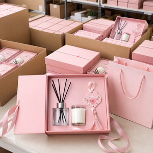 Set Regalo <span class=keywords><strong>con</strong></span> Diffusore di Fragranze e Candela Profumata in Confezione Regalo Rosa - Product Image 6