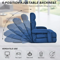 Silla de Piso Ajustable de 6 Posiciones, Plegable, Tipo Sofá para Juegos, Color Azul