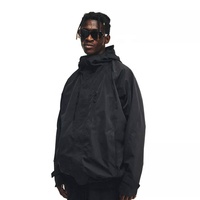 Blousons Bomber Homme Streetwear à Col Montant Zippé en Nylon, Coupe Oversize, Imperméables et Légers, Vestes Coupe-Vent pour Hommes