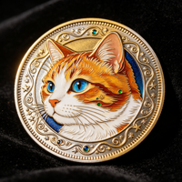 Pièce commémorative personnalisée pour animaux de compagnie, pièce de défi en acier inoxydable plaqué, cadeau de décoration de fête pour les amoureux des chats, vente en gros