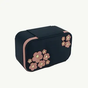 Scatola regalo per gioielli in velluto con motivo floreale tridimensionale personalizzato scatola regalo per esposizione di gioielli