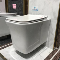 WC suspendu mural en céramique monobloc de haute qualité pour salle de bain avec réservoir encastré