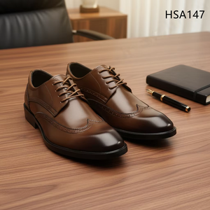 HY, Estilo Moderno, Combinación de Estilo y Practicidad, Zapatos de Vestir para <span class=keywords><strong>Hombre</strong></span> con Punta en Pico, Zapatos Ejecutivos de Moda Negros/Marrones para Cena de Gala HSA144 - Product Image 5