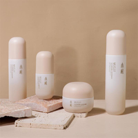 Botol Kemasan Skincare Kaca Silinder dengan Tutup Sekrup Set Mewah Botol Lotion Berlabel Terukir Model XD 39