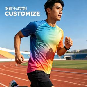 T-shirt de sport pour homme XH avec logo personnalisé imprimé numériquement - 100% polyester, séchage rapide, écologique, respirant, coupe classique - Product Image 2