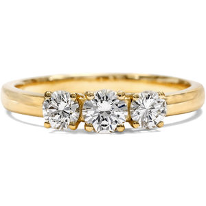 แหวนเพชรสามเม็ด OEM ODM แหวนเพชรสามเม็ด ทองคำสั่งทำพิเศษ 14K 18K 22K - Product Image 1
