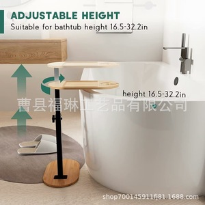 Estante de Baño de Bambú Ovalado, Soporte de Almacenamiento Independiente con Soporte para Teléfono/Tableta, para Bañera, Productos de Cuidado Personal - Product Image 4