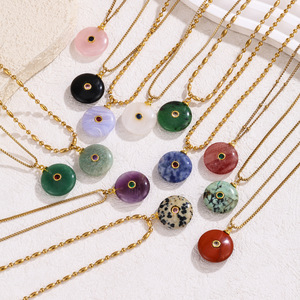 Collar Haomi de Estilo Bohemio con Banda de Diamantes <span class=keywords><strong>y</strong></span> Piedra Natural, Collar Étnico Vintage con Hebilla de la <span class=keywords><strong>Paz</strong></span> - Product Image 4