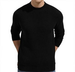 Maglione Casual a girocollo in tinta unita da uomo maglione con motivo a maglia a trama calda per decorazione con Logo autunno inverno - Product Image 1