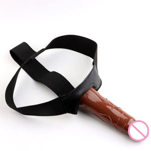 Brown Flesh Black Silikon Dildo Harness Strap On Gürtel mit hohlen Dildo Unterwäsche für Frauen Männer Lesben Sexspielzeug - Product Image 3