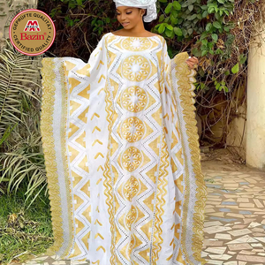 Robes en Tissu Bazin Riche de Qualité Supérieure 2026 pour Fêtes, Robes en Coton Brodées avec Motifs et Couleurs Magnifiques à Coudre pour Femmes ou Hommes - Product Image 1