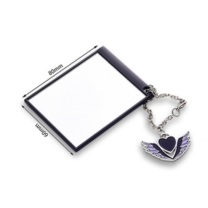 New Design Customized PU Pouch <b>Compact</b> <b>Mirror</b> Metal Plating Handle <b>Compact</b> <b>Mirror</b> - Product Image 4