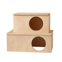 Habitat de luxe pour hamster en bois massif avec design imperméable de haute qualité en bois naturel pour nid d'intérieur pour animaux de compagnie