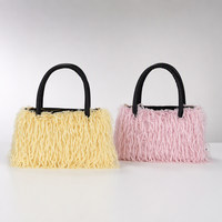 Sac fourre-tout de luxe pour femme, grande capacité, en peluche, tendance hiver, sac à bandoulière, couleur unie, pour le quotidien, sac de shopping décontracté