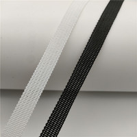 Ruban en maille non extensible noir et blanc de 0,7 cm en polyester, bordure respirante pour textile de maison, Chine, 100/200 m, cartes, bretelles