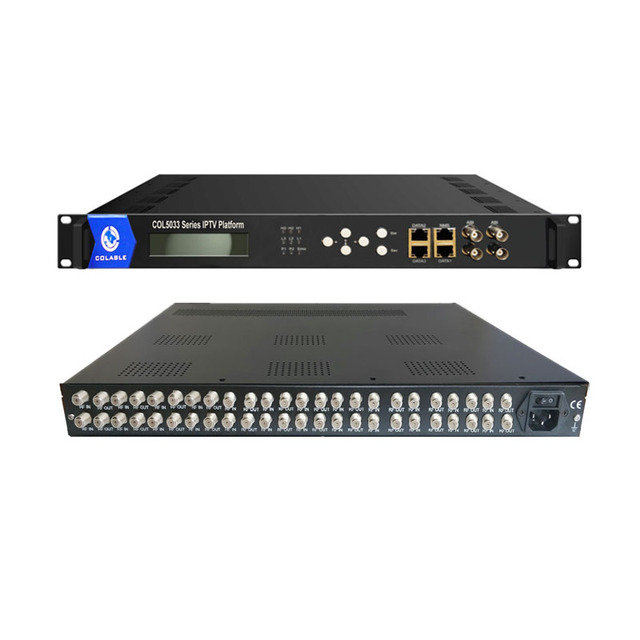 Headend Colable FTA Tuner 8/16/24 DVB-S/S2 DVB-T/TT ISDB-T ATSC UDP/RTP/RTMP/HTTP/RTSP/HLS/SRT IP Gateway COL5033P Live