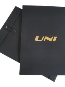 مظروف ورقي صغير مطبوع حسب الطلب للمجوهرات لون بني وأسود مع أزرار وسلسلة - Product Image 2