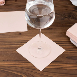 <strong>Blush</strong> <strong>Pink</strong> Linen-Like <strong>Disposable</strong> <strong>Napkins</strong> 5x5 Inch Highly Absorbent Airlaid Paper 4 Fold Bridal Shower Wedding Elegant Parties - Product Image 5