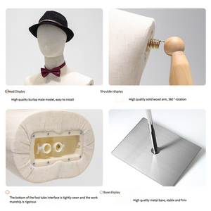 High End ucuz erkek erkekler manken ahşap kollar üst yarım vücut erkek plastik manken takım elbise ekran - Product Image 4