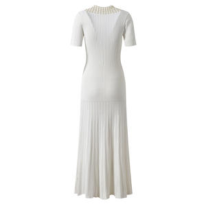 Abiti lunghi monopetto di lusso con perline per donne 2025 abiti estivi Casual elegante a maniche corte <span class=keywords><strong>in</strong></span> <span class=keywords><strong>maglia</strong></span> - Product Image 4